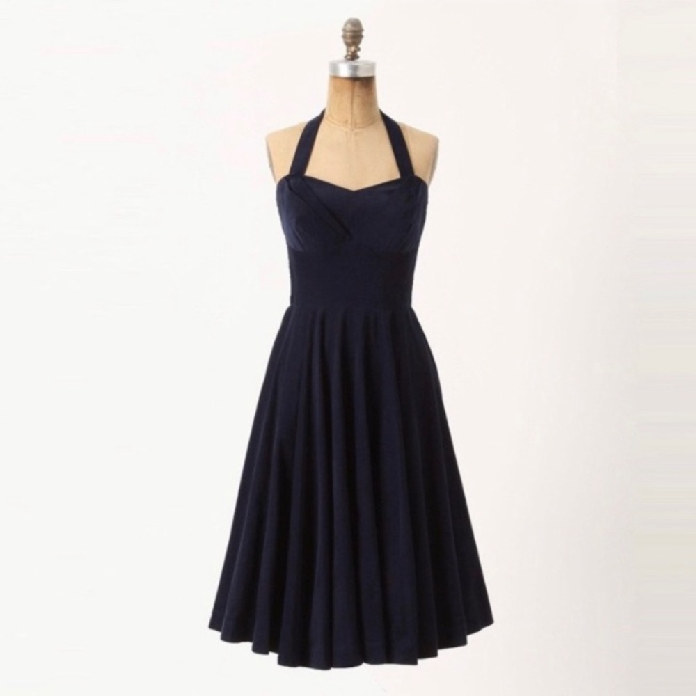 Anthropologie Girls from Savoy Rodna Corduroy Halter Vintage Pinup Dress